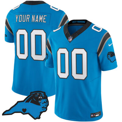 Custom Carolina Panthers Carolina State Blue Vapor Limited Jersey - All Stitched