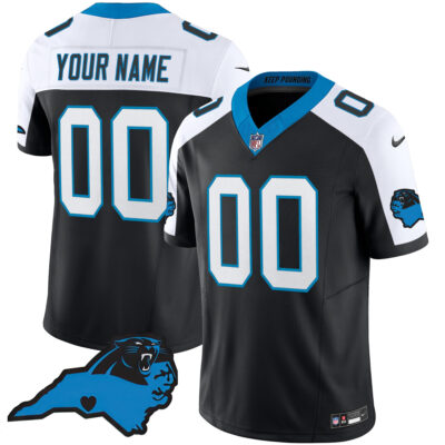 Custom Carolina Panthers Carolina State Black Alternate Vapor Limited Jersey - All Stitched