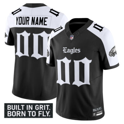 Custom Philadelphia Eagles Gothic Alternate Black Vapor Limited Jersey - All Stitched