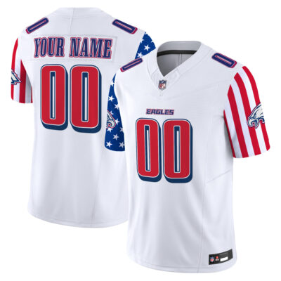 Custom Philadelphia Eagles American Style White Vapor Limited Jersey - All Stitched