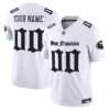 Custom San Francisco 49ers Gothic White Vapor Limited Jersey - All Stitched
