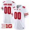 Custom Wisconsin Badgers Football White Limited Jersey w/ B1G Patch - All Stitched