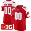 Custom Wisconsin Badgers Football Red Alternate Limited Jersey w/ B1G Patch - All Stitched