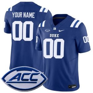 Custom Duke Blue Devils Football Royal Vapor F.U.S.E Limited Jersey w/ ACC Patch - All Stitched