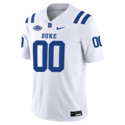 Alternative view of Custom Duke Blue Devils Football White Vapor F.U.S.E Limited Jersey w/ ACC Patch - All Stitched