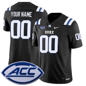 Custom Duke Blue Devils Football Black Vapor F.U.S.E Limited Jersey w/ ACC Patch - All Stitched