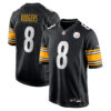 Aaron Rodgers Pittsburgh Steelers Black Game Jersey - All Stitched