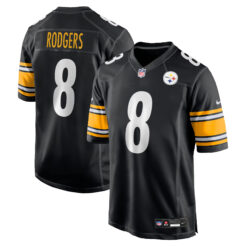 Aaron Rodgers Pittsburgh Steelers Black Game Jersey - All Stitched