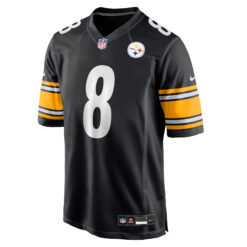 Alternative view of Aaron Rodgers Pittsburgh Steelers Black Game Jersey - All Stitched