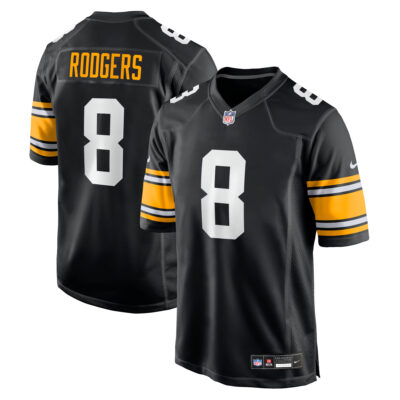 Aaron Rodgers Pittsburgh Steelers Black Alternate Game Jersey - All Stitched