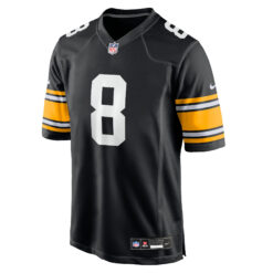 Alternative view of Aaron Rodgers Pittsburgh Steelers Black Alternate Game Jersey - All Stitched