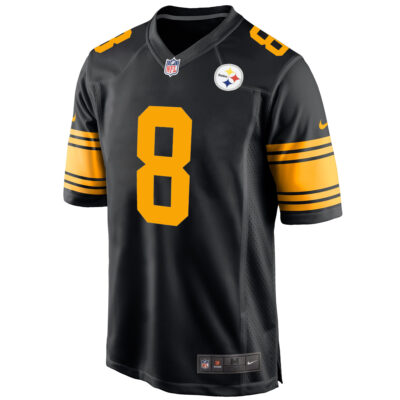 Alternative view of Aaron Rodgers Pittsburgh Steelers Black 2nd Alternate Game Jersey - All Stitched