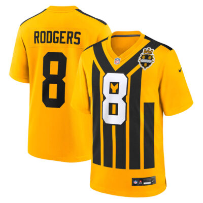 Aaron Rodgers Pittsburgh Steelers Gold 1933 Throwback Game Jersey - All Stitched