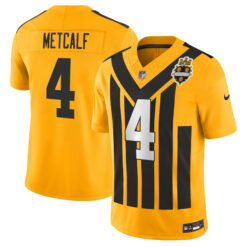 DK Metcalf Pittsburgh Steelers Gold 1933 Throwback Vapor F.U.S.E Limited Jersey - All Stitched