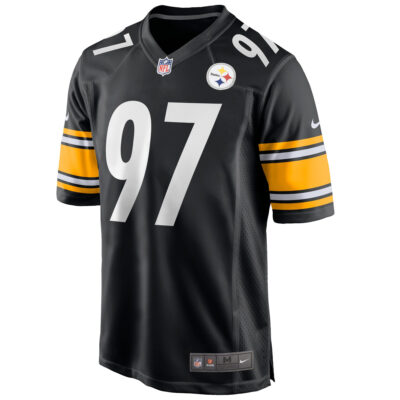 Alternative view of Cameron Heyward Pittsburgh Steelers Black Game Jersey - All Stitched