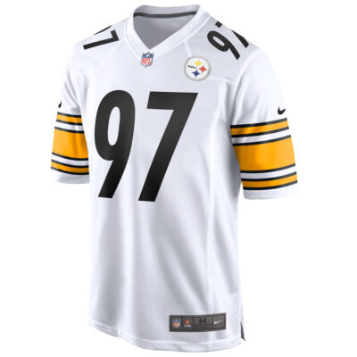 Alternative view of Cameron Heyward Pittsburgh Steelers White Game Jersey - All Stitched