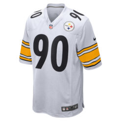 Alternative view of T.J. Watt Pittsburgh Steelers White Game Jersey - All Stitched