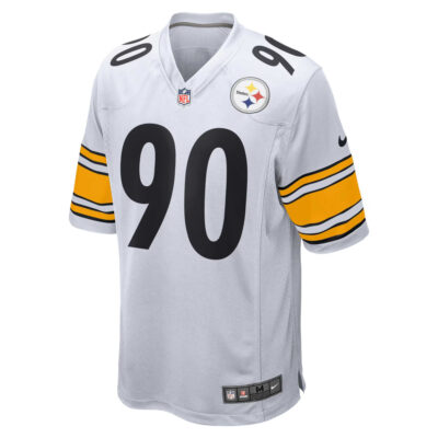 Alternative view of T.J. Watt Pittsburgh Steelers White Game Jersey - All Stitched