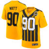 T.J. Watt Pittsburgh Steelers Gold 1933 Throwback Game Jersey - All Stitched