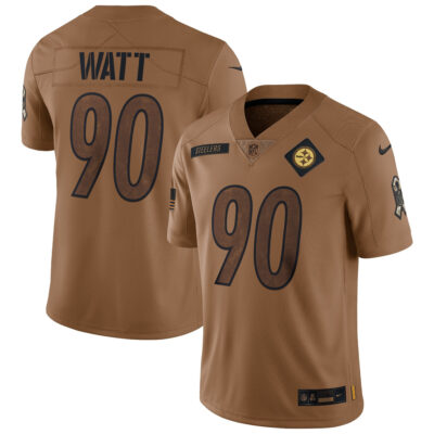 T.J. Watt Pittsburgh Steelers Brown 2023 Salute To Service Limited Jersey - All Stitched