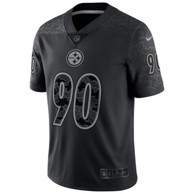 Alternative view of T.J. Watt Pittsburgh Steelers Black RFLCTV Limited Jersey - All Stitched