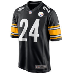 Alternative view of Joey Porter Jr Pittsburgh Steelers Black Game Jersey - All Stitched