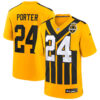 Joey Porter Jr Pittsburgh Steelers Gold 1933 Throwback Game Jersey - All Stitched