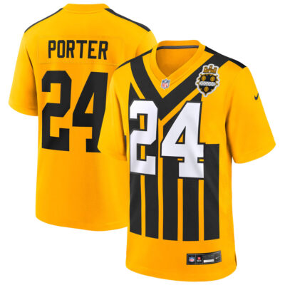 Joey Porter Jr Pittsburgh Steelers Gold 1933 Throwback Game Jersey - All Stitched