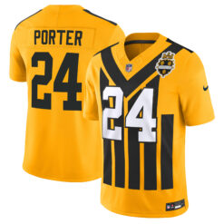 Joey Porter Jr Pittsburgh Steelers Gold 1933 Throwback Vapor F.U.S.E Limited Jersey - All Stitched