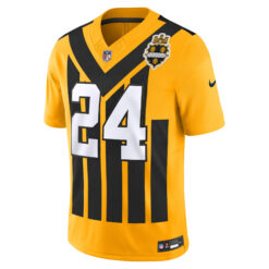 Alternative view of Joey Porter Jr Pittsburgh Steelers Gold 1933 Throwback Vapor F.U.S.E Limited Jersey - All Stitched