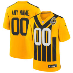 Custom Pittsburgh Steelers Gold 1933 Throwback Game Jersey - All Stitched