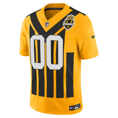 Alternative view of Custom Pittsburgh Steelers Gold 1933 Throwback Vapor F.U.S.E Limited Jersey - All Stitched