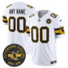 Custom Pittsburgh Steelers White Throwback Limited Jersey - All Stitched