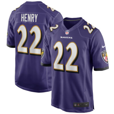 Derrick Henry Baltimore Ravens Purple Home Game Jersey - All Stitched