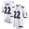 Derrick Henry Baltimore Ravens White Away Game Jersey - All Stitched