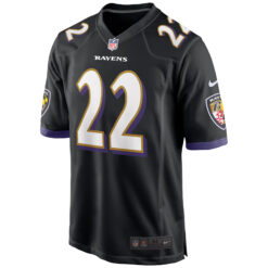 Alternative view of Derrick Henry Baltimore Ravens Black Alternate Game Jersey - All Stitched