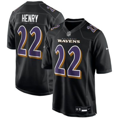 Derrick Henry Baltimore Ravens Black Fashion Game Jersey - All Stitched