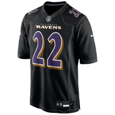 Alternative view of Derrick Henry Baltimore Ravens Black Fashion Game Jersey - All Stitched