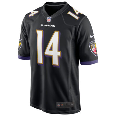 Alternative view of Kyle Hamilton Baltimore Ravens Black Alternate Game Jersey - All Stitched