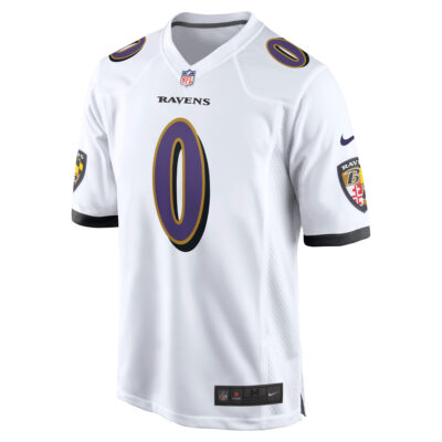 Alternative view of Roquan Smith Baltimore Ravens White Away Game Jersey - All Stitched