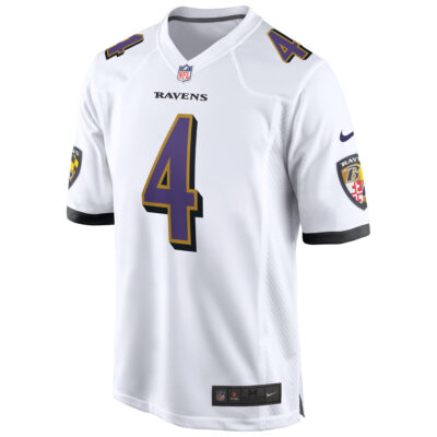 Alternative view of Zay Flowers Baltimore Ravens White Away Game Jersey - All Stitched