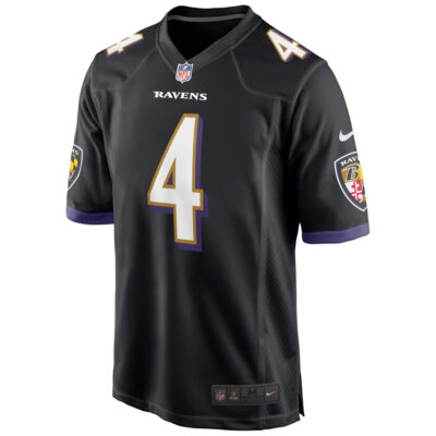 Alternative view of Zay Flowers Baltimore Ravens Black Alternate Game Jersey - All Stitched