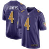 Zay Flowers Baltimore Ravens Purple Alternate Game Jersey - All Stitched