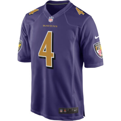 Alternative view of Zay Flowers Baltimore Ravens Purple Alternate Game Jersey - All Stitched