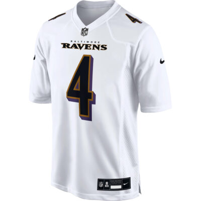 Alternative view of Zay Flowers Baltimore Ravens White Fashion Game Jersey - All Stitched