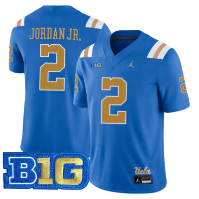 Andre Jordan Jr. UCLA Bruins Football Blue Home Jersey w/ B1G Patch - All Stitched