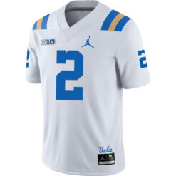 Alternative view of Andre Jordan Jr. UCLA Bruins Football White Away Jersey w/ B1G Patch - All Stitched