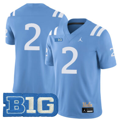 Andre Jordan Jr. UCLA Bruins Football Light Blue Alternate Jersey w/ B1G Patch - All Stitched