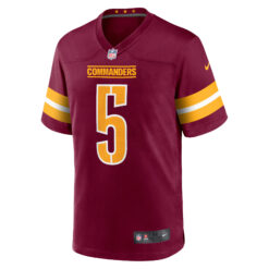 Alternative view of Jayden Daniels Washington Commanders Burgundy Game Jersey - All Stitched