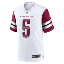 Alternative view of Jayden Daniels Washington Commanders White Game Jersey - All Stitched